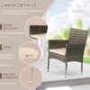 Patio Furniture Set 4 Pieces Outdoor Rattan Chair Wicker Sofa Garden Conversation Bistro Sets for Yard (Brown)