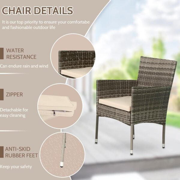 Patio Furniture Set 4 Pieces Outdoor Rattan Chair Wicker Sofa Garden Conversation Bistro Sets for Yard (Brown)