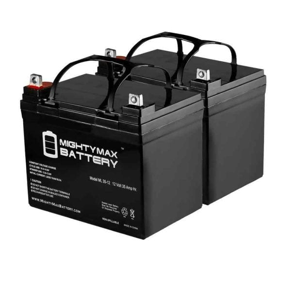 MIGHTY MAX BATTERY MAX3437139 ML35-12 12V 35AH U1 Deep Cycle AGM Solar Battery Replaces 33Ah, 34Ah, 36Ah 2 Pack