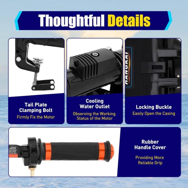 6b2634a4f0a94e01861b3d66438852a5 2-Stroke 3.6HP Outboard Motor, 55CC Heavy Duty Fishing Boat Engine 5000rpm Gasoline Short Shaft Boat Motor Water Cooling & CDI Manual Start Boat Engine for Canoes, Dinghies, Inflatable Boats