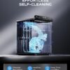 ecozy Nugget Ice Maker Countertop, Smart Pebble Ice Machine with APP Control, 44 lbs/24H Soft Pellet Chewable Ice with Self-Cleaning, Stainless Steel
