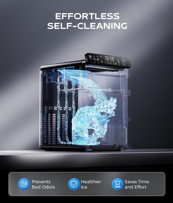 6b2747e99890405bbc621626ef947d13 ecozy Nugget Ice Maker Countertop, Smart Pebble Ice Machine with APP Control, 44 lbs/24H Soft Pellet Chewable Ice with Self-Cleaning, Stainless Steel