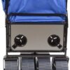 All Terrain Beach Wagon with Side Table|Heavy Duty Collapsible Folding Cart with Large Wheels for Beach Day, Picnic, Camping, Outdoor Activities | Blue/White