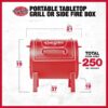 Griller Portable Charcoal Grill and Side Fire Box 17-in W Black Barrel Charcoal Grill