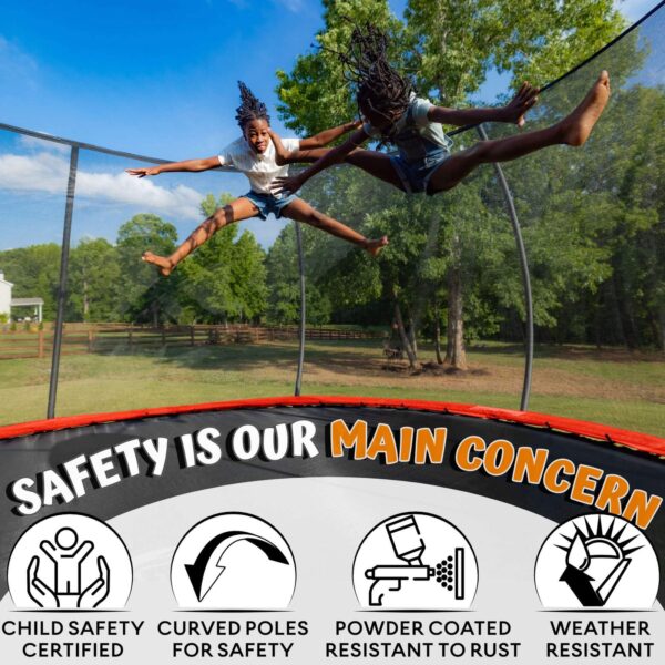 6b820fa75d5c4f708f8e688b94fc796f 16FT Trampoline with Enclosure & Double Color Pad Cover