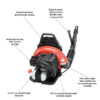 233 MPH 651 CFM 63.3cc Gas 2-Stroke Cycle Backpack Leaf Blower with Tube Throttle