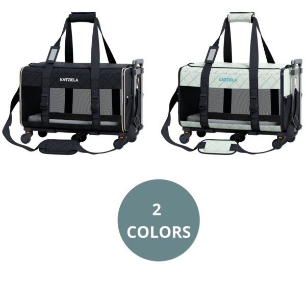 Quilted Chariot PRO Pet Carrier With Removable Wheels and Double Telescopic Handle