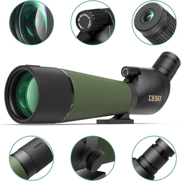 6c8960d248da4f69822e5a762a31c2f6 Gosky Updated 20-60×85 Dual Focusing Spotting Scopes with Tripod, Carrying Bag and Quick Phone Holder – BAK4 High Definition Waterproof Spotter Scope for Bird Watching Wildlife Scenery