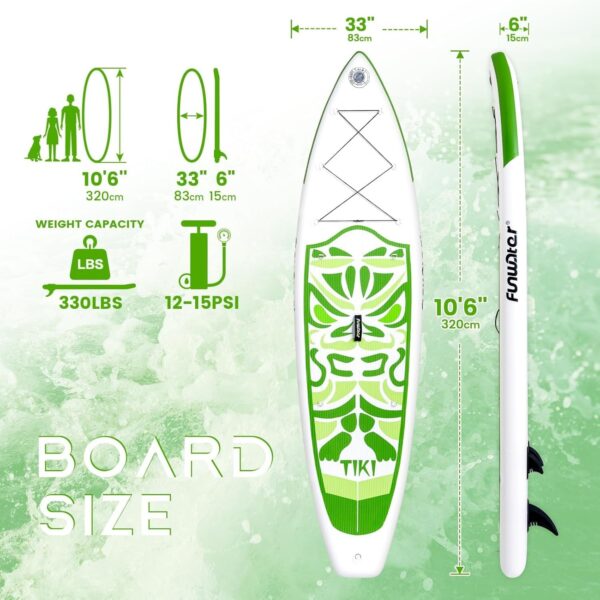 6c900845ab104b81bd792e8ef502d74b FunWater Inflatable Ultra-Light Stand Up Paddle Board for All Skill Levels with Premium SUP Paddleboard Accessories,Non-Slip Comfort Deck for Youth & Adults