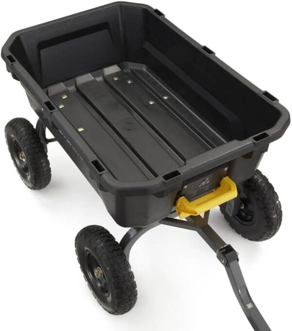 6cb4cf4fe874412ebaf07f1dbcfaffe7 7GCG-NF Heavy-Duty Poly Dump Garden Cart with No-Flat Tires, 7 Cubic Feet, 1200-Pound Capacity, Black, Amazon Exclusive