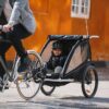 2-Seat Bicycle Trailer and Stroller – Black