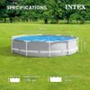 Intex Above Ground Swimming Pool, 12′ x 30′′, Prism Frame, Gray – Large Backyard Outdoor Round Summer Pool for Family, Easy Set Up, 24-Inch Deep Water