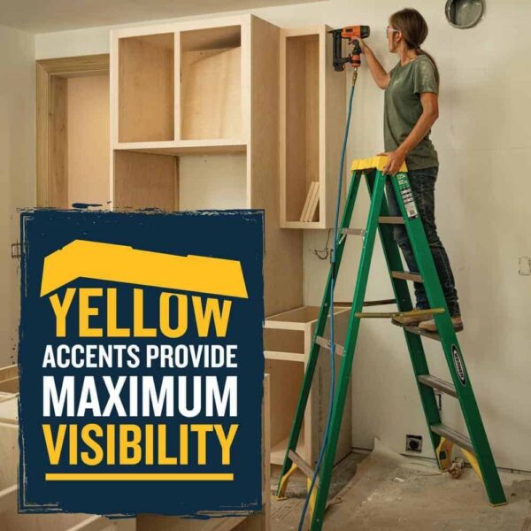 6e22cceec2e0466ba8bf4865f23ae836 Werner 6 ft. Fiberglass Step Ladder (10 ft. Reach Height) with 225 lb. Load Capacity Type II Duty Rating