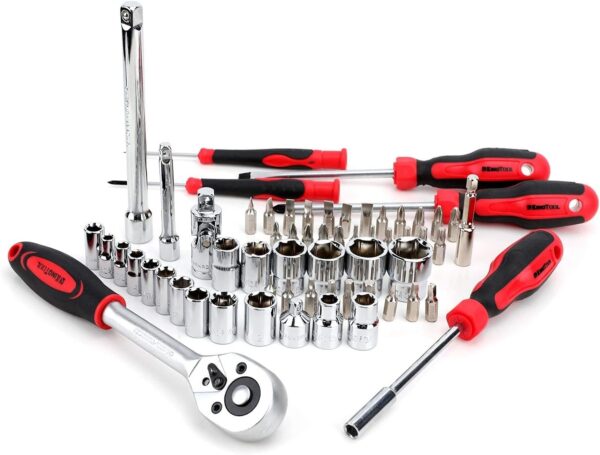 KINGTOOL Home Tool Set Kit – 286 PCS Home Auto Repair Tool Kit with Rolling Tool Box, Mechanic Tool Sets with 21V Max Cordless Power drill, Perfect for Homeowner, Diyer, Handyman