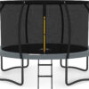 JUMPZYLLA Trampoline 8FT 10FT 12FT 14FT 15FT 16FT Trampoline with Enclosure – Recreational Trampolines with Ladder and AntiRust Coating, ASTM Approval Outdoor Trampoline for Kids