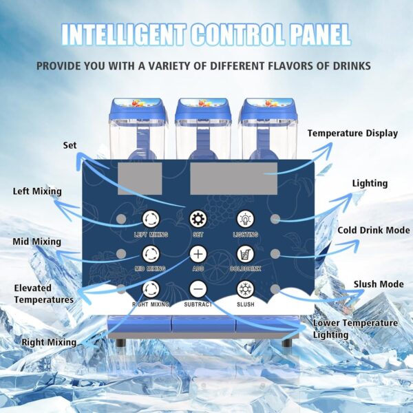 Commercial Slushy Machine – 1000W 30L Tanks Slush Maker Machine 304 Stainless Steel Commercial Margarita Machines Efficient Cooling the Ideal Slushie Maker for Bars Cafes Restaurants