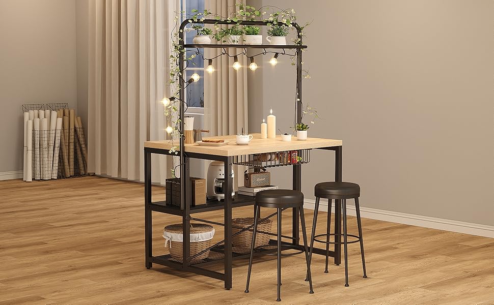 kitchen bakers rack with storage