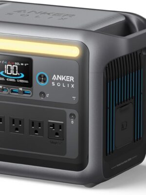 Anker SOLIX C1000 Portable Power Station with 200W Solar Panel, 1800W Solar Generator, 1056wh LFP (LiFePO4) Battery, 6 AC Outlets, Up to 2400W for Home, Power Outages, and Outdoor Camping
