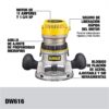 DEWALT Router, Fixed Base, 1-3/4-HP (DW616) , Yellow