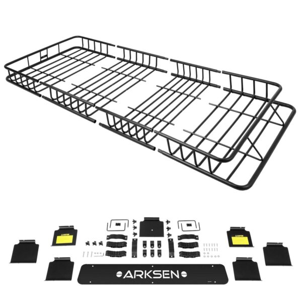 6f5d541e5c8a42d6987d4239e4689e4c ARKSEN 84 x 39 x 6 Universal Roof Rack Cargo Extension Car Top Luggage Holder Carrier Basket SUV Camping, Black