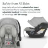 UPPAbaby Mesa Max Infant Car Seat/Base with Load Leg and Robust Infant Insert Included (White+Grey Chenille)