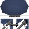 15ft Patio Umbrella with Solar Lights, Large Double Umbrella Outdoor, Rectangle 180”x106” Umbrellas with 156 PCS LED Lights and Crank Handle for Backyard Deck Pool Shade in Black(1.9′′ Pole)