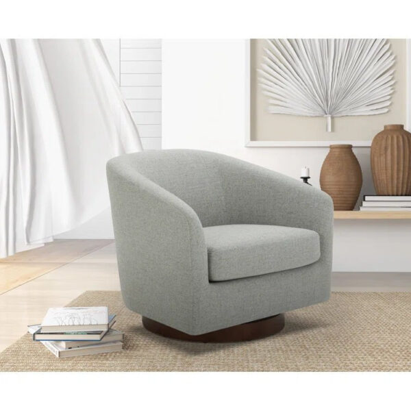 6fd62de0a8d24962af1f69f4ad43a854 Upholstered Swivel Barrel Chair