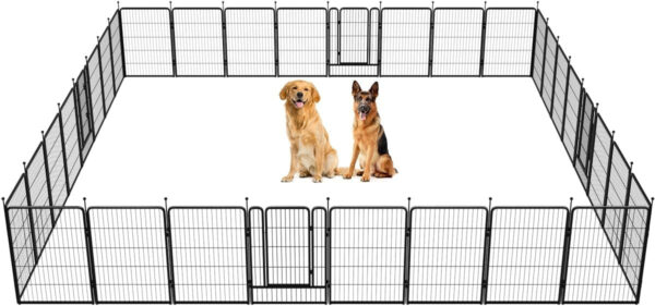 FXW Rollick Dog Playpen for Yard, RV Camping, 32 inch 8 Panels for Small and Medium Dogs│Patented