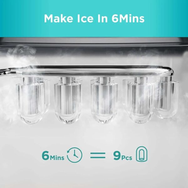 Smart Countertop Ice Maker, Compact Wi-Fi Ice Maker with App Control, 9 Cubes in 6 Mins, 26 lbs per Day