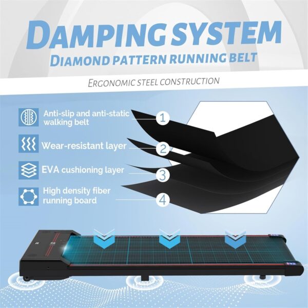 7021545150bf4340bd800be4f1eac9d8 Walking Vibration Pad with APP, 3 in 1 Under Desk Treadmill, 2.5HP Low Noise Walking Treadmill Pad with Remote Control,Portable Treadmills for Home Office