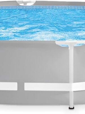 Intex Above Ground Swimming Pool, 12′ x 30′′, Prism Frame, Gray – Large Backyard Outdoor Round Summer Pool for Family, Easy Set Up, 24-Inch Deep Water