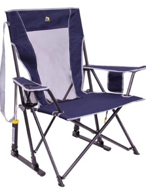 Outdoor Comfort Pro Rocker Foldable Rocking Camp Chair, Indigo