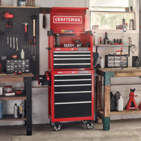 2000 Series 26-in W x 36.5-in H 5-Drawer Steel Rolling Tool Cabinet (Red)