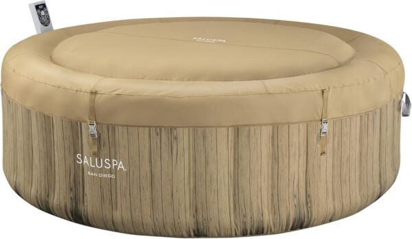 Bestway SaluSpa Miami EnergySense AirJet Inflatable Hot Tub Spa (71′′ x 26′′) | Portable Hot Tub with 2 Covers (1 Energy-Efficient Thermal Cover and 1 Standard Cover) | Fits Up to 2-4 Persons | Black