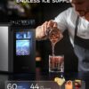 ecozy Nugget Ice Maker Countertop, Smart Pebble Ice Machine with APP Control, 44 lbs/24H Soft Pellet Chewable Ice with Self-Cleaning, Stainless Steel