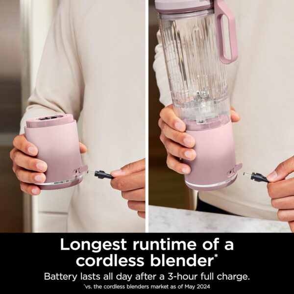 Ninja Blast Max, Portable Blender + Twist & Go, Personal Blender, Ninja Blender, Smoothie, Blend, Ice Crush, 3 Programs, Cordless, 22oz removable Vessel, Dishwasher Safe, Leakproof, Sea Glass, BC251MT
