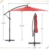 9.8FT Offset Patio Umbrella Hanging Cantilever Umbrella Outdoor Sun Shade with Easy Tilt Adjustment, 8 Ribs, UV Protection for Backyard, Lawn, Garden and Pool, Blue
