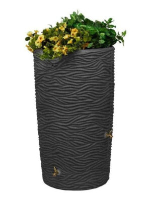 Good Ideas IMP-L65-DAR Impressions Palm 65 Gal. Dark Granite Rain Barrel