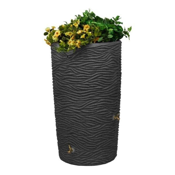 70e1946c2cac41eb9849f1f764170a84 Good Ideas IMP-L65-DAR Impressions Palm 65 Gal. Dark Granite Rain Barrel