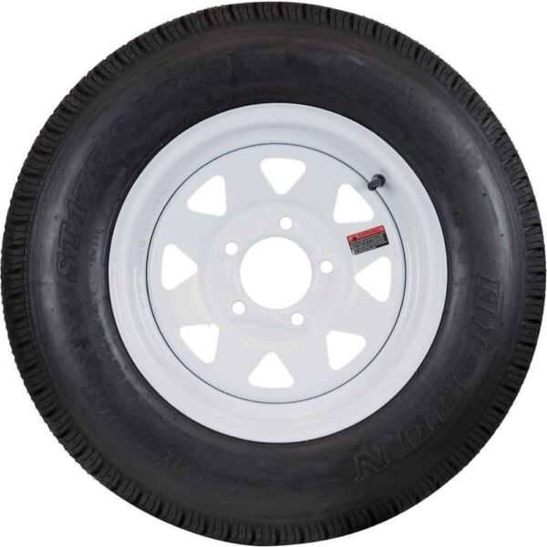 Hi-Run ASB1001 8 Spoke White 50 PSI ST175/80D13 and 13 in. x 4.5 in. 5-4.5HD 6-Ply Tire and Wheel Assembly
