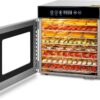Tray Food Dehydrator, Steel Fruit Dry Machine with 30 90∼C Adjustable Thermostat, 24hr Digital Timer