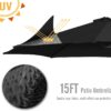 15ft Patio Umbrella with Solar Lights, Large Double Umbrella Outdoor, Rectangle 180”x106” Umbrellas with 156 PCS LED Lights and Crank Handle for Backyard Deck Pool Shade in Black(1.9′′ Pole)