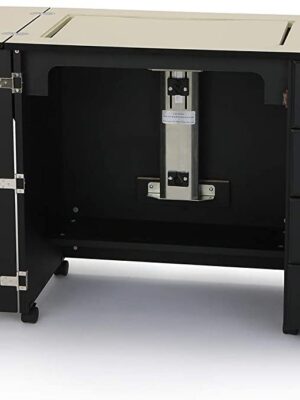 Sewing Cabinet for Sturdy Sewing, Cutting, Quilting, and Crafting with Storage and Airlift, Black Finish