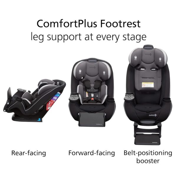 Grow and Go All-in-One Slim Convertible Car Seat, Rear Facing, 5-40 lbs, Forward Facing (30–65 lbs), High Back Booster Seat 40-100 pounds, Aqua Pop