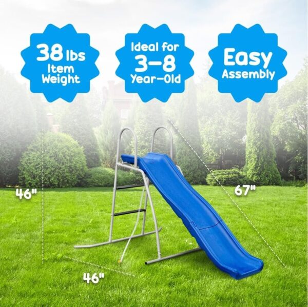 72078a8fa57040158b651375655bb601 XDP Recreation 6 Foot Water Wave Slide with Built In Adjustable Sprinkler, Freestanding with Ground Pad and Hose Extension for Lawn Fun, Ages 3 to 8