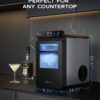 ecozy Nugget Ice Maker Countertop, Smart Pebble Ice Machine with APP Control, 44 lbs/24H Soft Pellet Chewable Ice with Self-Cleaning, Stainless Steel