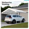 ADVANCE OUTDOOR 10×20 ft Heavy Duty Carport Potable Car Canopy Garage Party Tent Boat Shelter, Adjustable Height from 9.5 ft to 11 ft, Beige