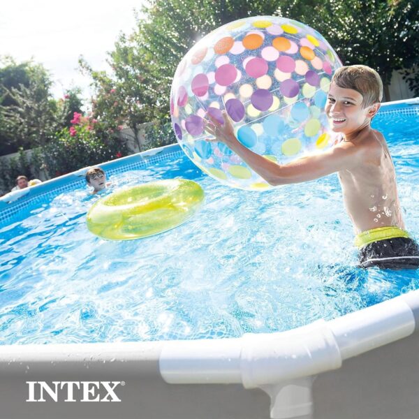 Intex Above Ground Swimming Pool, 12′ x 30′′, Prism Frame, Gray – Large Backyard Outdoor Round Summer Pool for Family, Easy Set Up, 24-Inch Deep Water