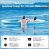 Round Inflatable Floating Dock, Sunchill Float Ring, Hammock Tanning Pool with 4in Woven Fabric, Manual Pump for 1-2 Min Quick Inflate/Deflate, Fits 2-8, Ideal for Lakes, Pools, Oceans
