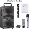 Speakers, 60W Portable Wireless Loud Outdoor Home Party Bluetooth Speaker with Subwoofer, FM Radio, LED Colorful Lights, Microphone, Remote and Big Powerful Stereo Deep Bass Sound Boombox